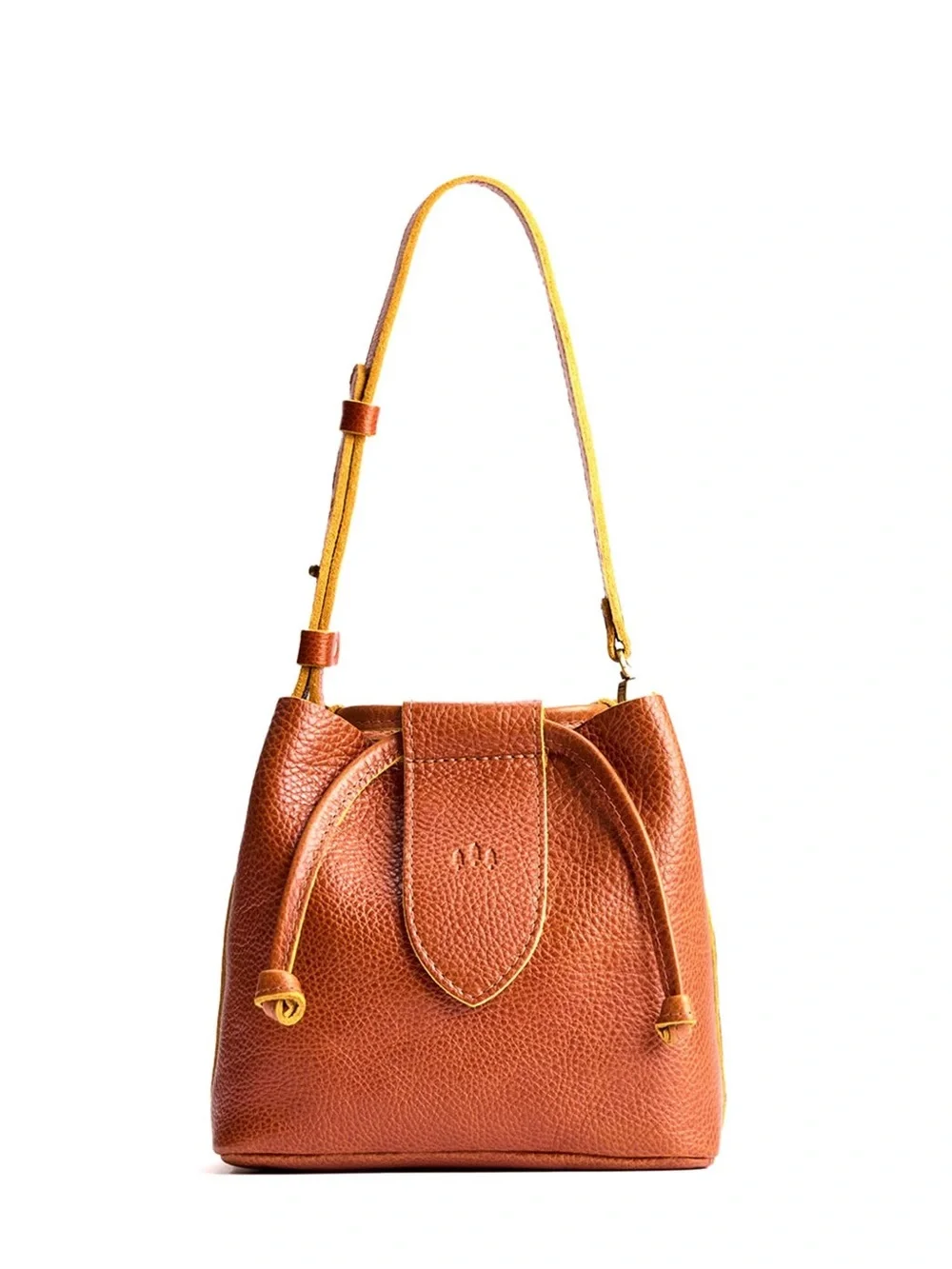 Portland Leather Goods Firefly Small Drawstring Bucket Bag Sienna Brown